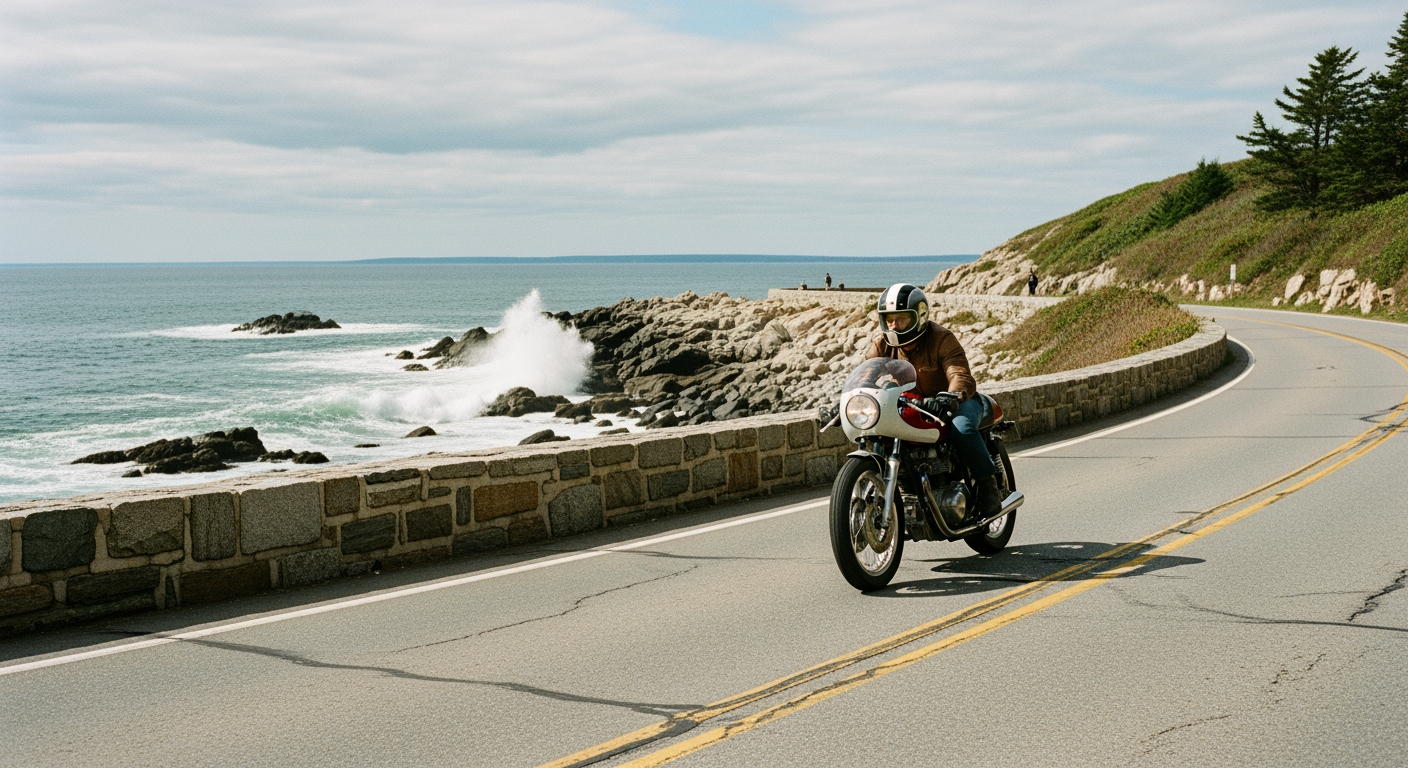 Massachusetts coastal motorcycle road