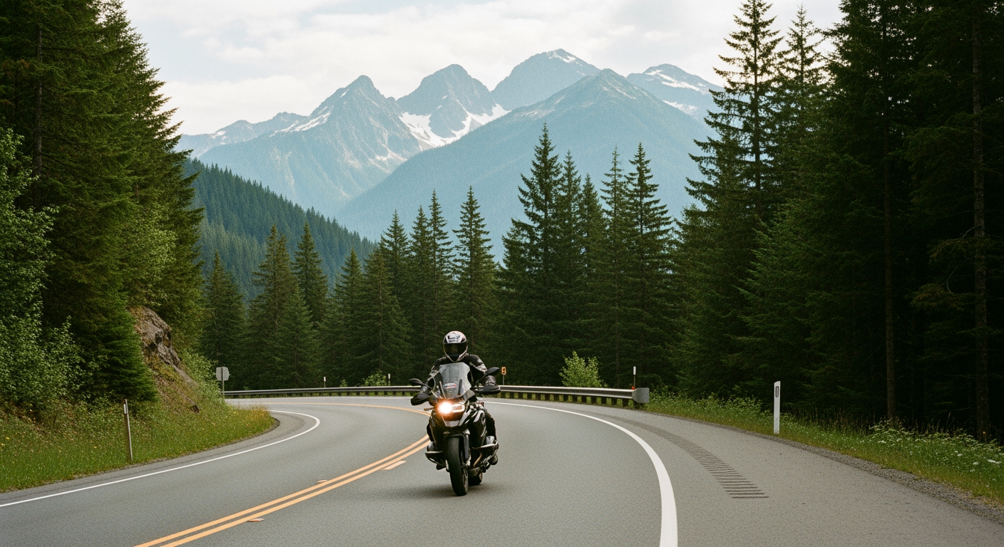 Cascade mountain road near Mount Rainier