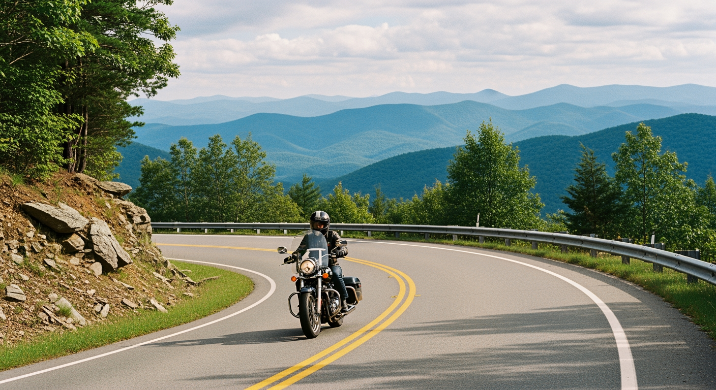 Blue Ridge mountain road above the Shenandoah Valley